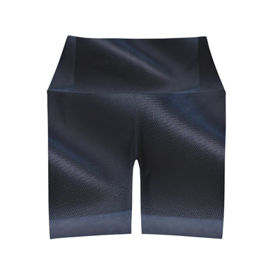 Dark Blue High Waisted Yoga Shorts - SportsGO