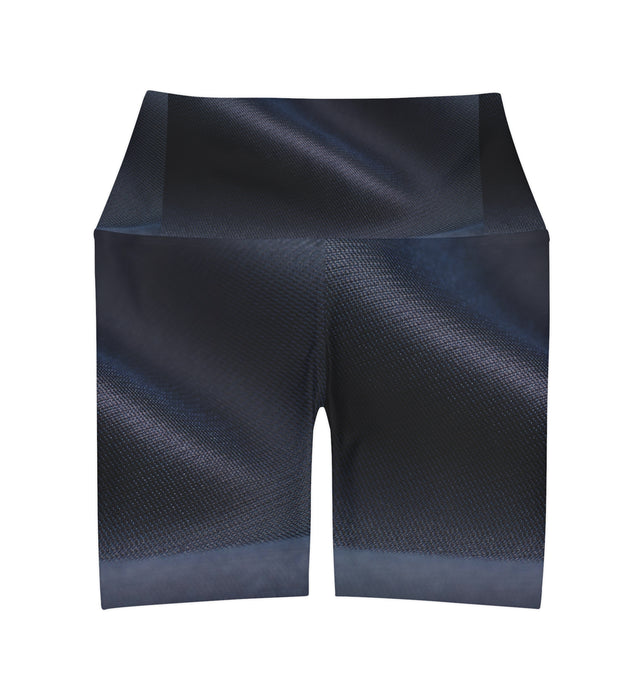 Dark Blue High Waisted Yoga Shorts - SportsGO