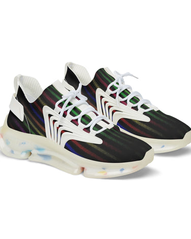 Rainbow Stipes Men's Mesh Sneakers - SportsGO