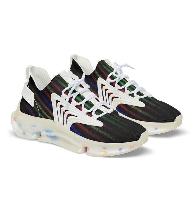 Rainbow Stipes Men's Mesh Sneakers - SportsGO