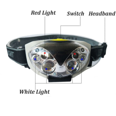 LED Headlight Head Bike Lamp Light Infrared Ray Mini Waterproof 800Lm 3 Modes 3xAAA battery Headlamp With Headband - SportsGO