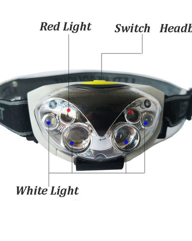 LED Headlight Head Bike Lamp Light Infrared Ray Mini Waterproof 800Lm 3 Modes 3xAAA battery Headlamp With Headband - SportsGO