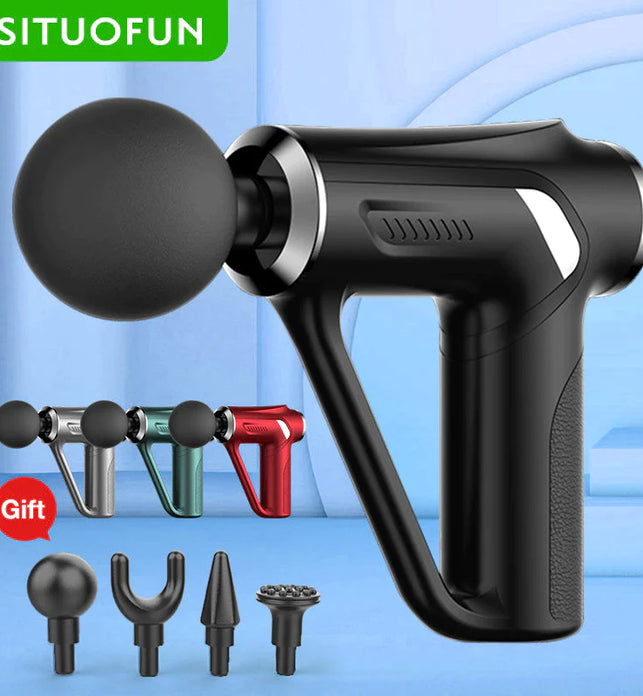 SITUOFUN Massage Gun 32 Levels Deep Tissue Neck Body Back Muscle Sport Electric Pistol Massager Exercise Relaxation Pain Relief