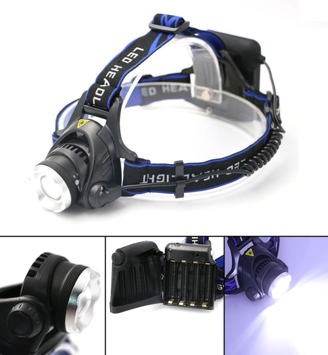 Zoomable Headlight XML T6 2000 Lumens 3 Modes LED  Zoom Focus Waterproof Use AA - SportsGO