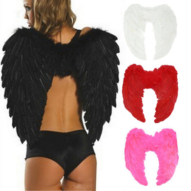 Adult 4 Color Outfit Angel Wing Dress Up Costume Fashion Girls Feather Fairy Pretty Halloween Cosplay Wing Party Supplies - SportsGO