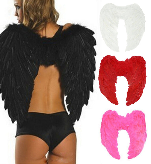 Adult 4 Color Outfit Angel Wing Dress Up Costume Fashion Girls Feather Fairy Pretty Halloween Cosplay Wing Party Supplies - SportsGO