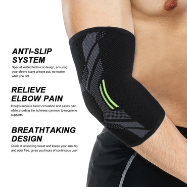 1 PCS Elbow Brace Compression Support Elbow Sleeve Pad  for Tendonitis Tennis Basketball Volleyball Elbow Protector Reduce Pain - SportsGO