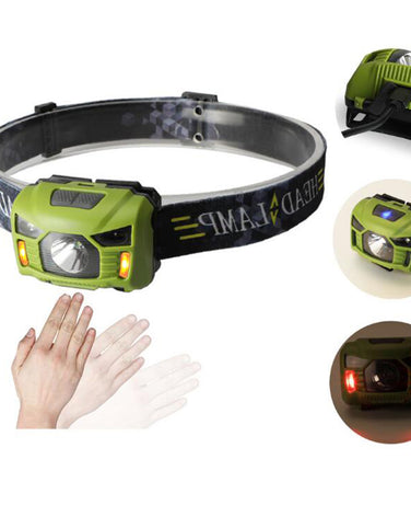 CREE 5W LED Body Motion Sensor Headlamp Mini Headlight Rechargeable Outdoor Camping Flashlight Head Torch Lamp With USB Charging - SportsGO