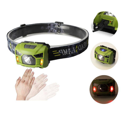 CREE 5W LED Body Motion Sensor Headlamp Mini Headlight Rechargeable Outdoor Camping Flashlight Head Torch Lamp With USB Charging - SportsGO