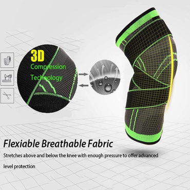 Sports Pressure Knee Pads Running and Cycling Basketball Straps Knee Pads Breathable Wrapping Knee Pads 3D Pressure Knee Pads - SportsGO