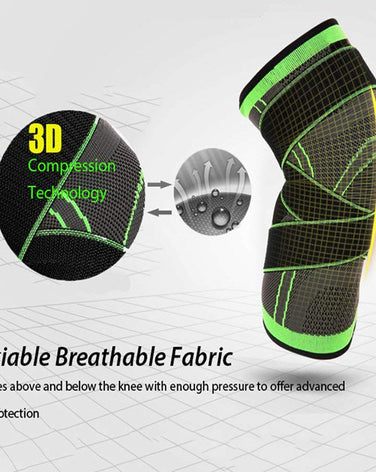 Sports Pressure Knee Pads Running and Cycling Basketball Straps Knee Pads Breathable Wrapping Knee Pads 3D Pressure Knee Pads - SportsGO