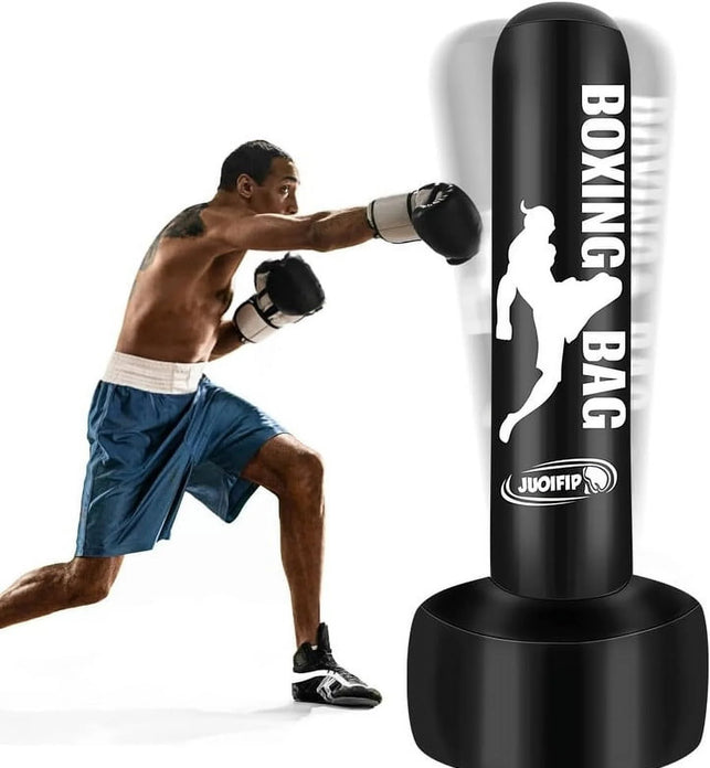 Standing Punching Bag for Adults 69'' Heavy Bag with Stand Inflatable Boxing Bags Freestanding Kickboxing Bag Equipment for Training MMA Muay Thai Fitness to Use Outdoor Indoor