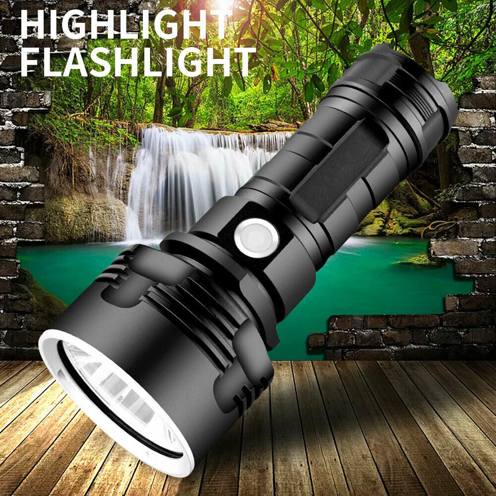 New P50 Strong Light Fixed Focus Flashlight Power Display USB Charging Outdoor Lighting Strong Light Flashlight - SportsGO