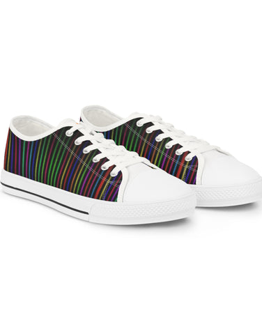 Rainbox Stripes Men's Low Top Sneakers - SportsGO