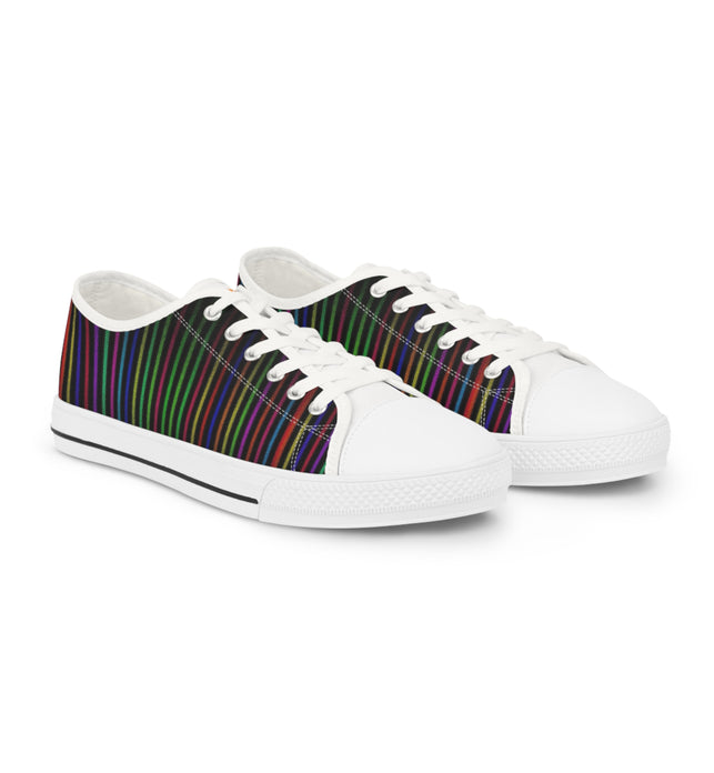 Rainbox Stripes Men's Low Top Sneakers - SportsGO