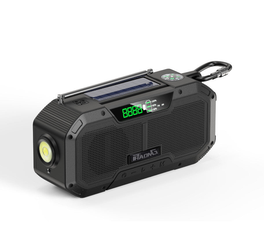 Outdoor Emergency Radio Bluetooth Speaker Solar Hand Flashlight Mobile Charging 5000 Mah Large Capacity - SportsGO