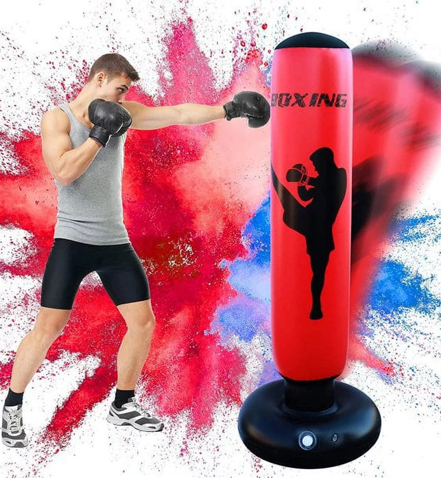 Punching Bag, Freestanding Kickboxing Heavy Standing Punching Boxing Bag, with Stand, for Adults, Men and Women, Teens and Youth, at Home, Gym or Office