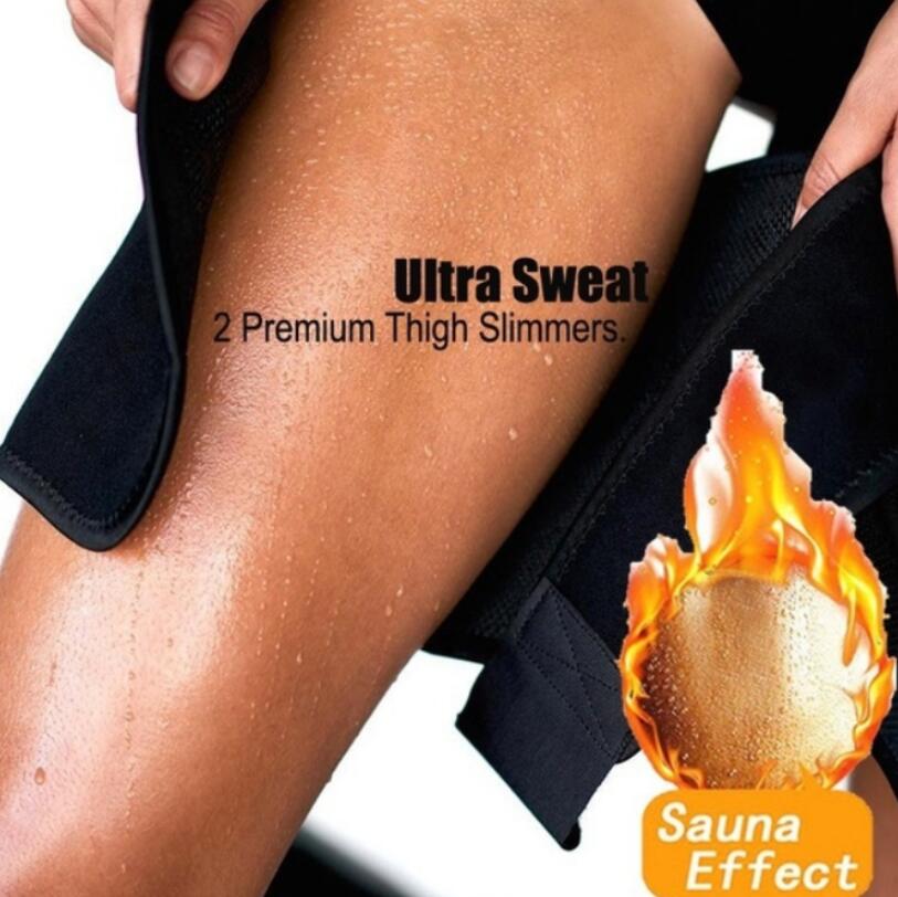 Leg Shaper Sauna Sweat Thigh Trimmers Calories off Warmer Slender Slimming Legs Fat Thermo Neoprene Compress Belt Face Lift Tool - SportsGO