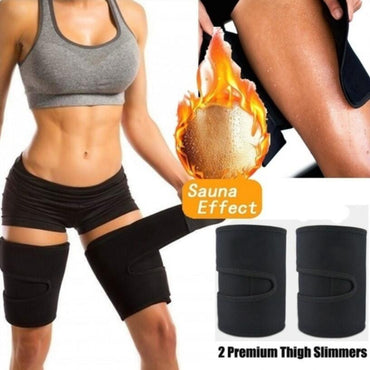 Leg Shaper Sauna Sweat Thigh Trimmers Calories off Warmer Slender Slimming Legs Fat Thermo Neoprene Compress Belt Face Lift Tool - SportsGO