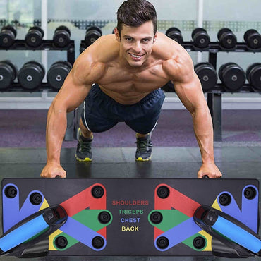 9 in 1 Push Up Rack Board Men Women Comprehensive Fitness Exercise Push-up Stands Body Building Training System Home Equipment - SportsGO