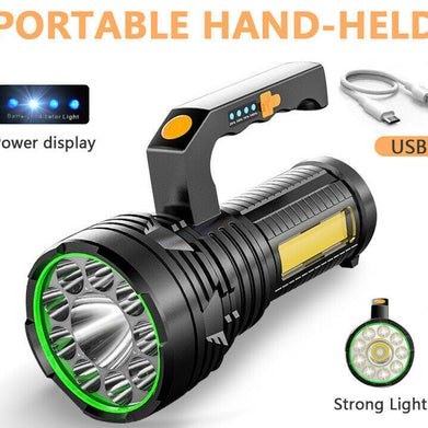 Strong Light Portable Light Flashlight Multi-Function Rechargeable Waterproof Searchlight Outdoor Emergency USB Outdoor Light - SportsGO