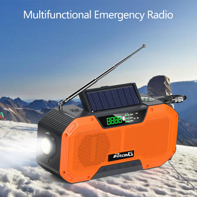 Outdoor Emergency Radio Bluetooth Speaker Solar Hand Flashlight Mobile Charging 5000 Mah Large Capacity - SportsGO