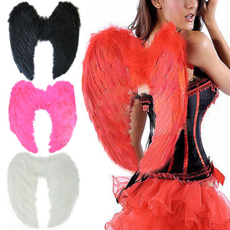 Adult 4 Color Outfit Angel Wing Dress Up Costume Fashion Girls Feather Fairy Pretty Halloween Cosplay Wing Party Supplies - SportsGO