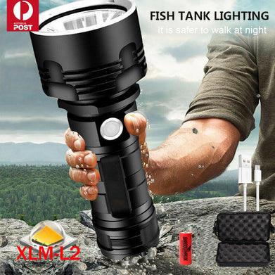 New P50 Strong Light Fixed Focus Flashlight Power Display USB Charging Outdoor Lighting Strong Light Flashlight - SportsGO