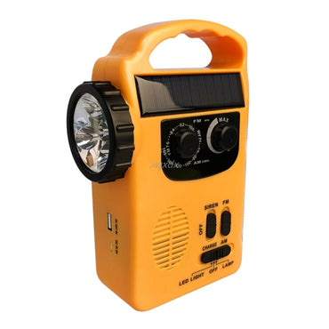 Outdoor Emergency Hand Crank Solar Dynamo AM/FM Radios Power Bank with LED Lamp - SportsGO