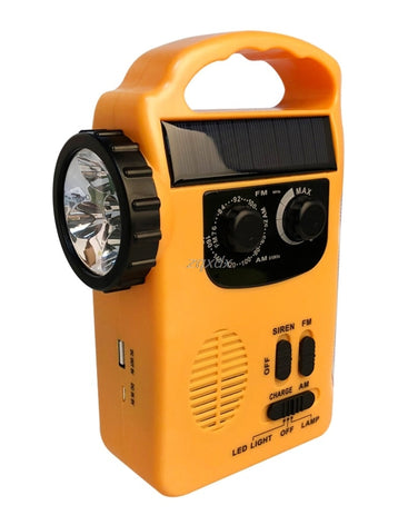 Outdoor Emergency Hand Crank Solar Dynamo AM/FM Radios Power Bank with LED Lamp - SportsGO