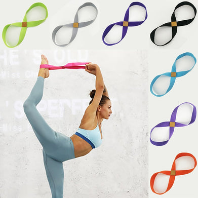 Yoga Stretch Strap Belt 8-shaped Women Pull Up Bands Belt Rope for Wrist Training Gym Pilates Physical Therapy Fitness Equipment - SportsGO