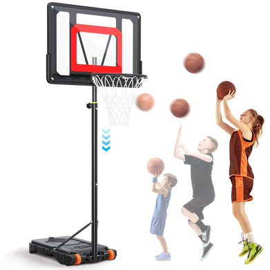 Portable Basketball Hoop Outdoor, 5Ft-7Ft Height Adjustable Basketball Goal System with Wheels for Kids Teenagers Youth Indoor Outdoor