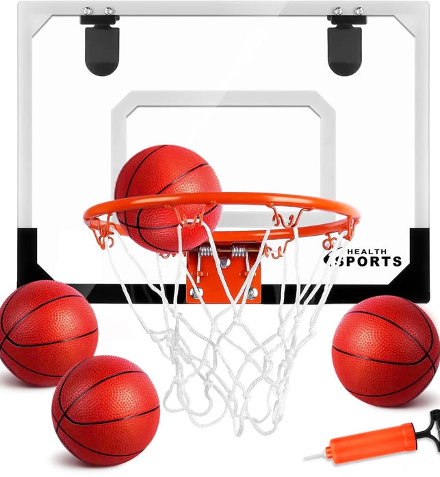 Basketball Hoop Indoor, over the Door Basketball Hoop, Indoor Outdoor Mini Basketball Hoop Birthday Gift Toy for Kids & Adults