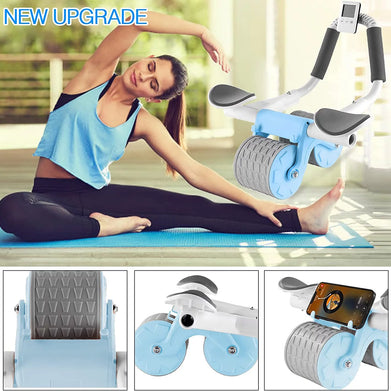 2023 New with Timer Ab Abdominal Exercise Roller Elbow Support, Abs Roller Wheel Core Exercise Equipment, Automatic Rebound Abdominal Wheel