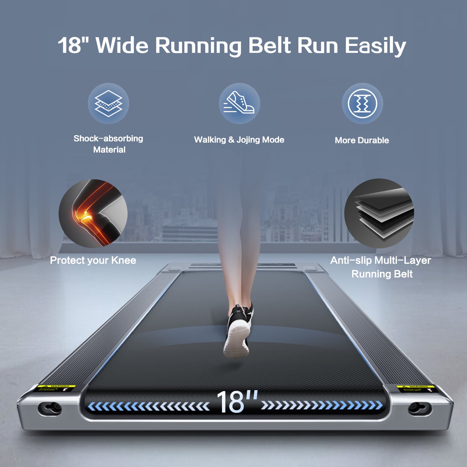 Walking Pad, Treadmill Under Desk with Wide Belt 2.5HP Portable Walking Treadmill Under Desk for Home and Office, Installation-Free Standing Desk Treadmill with Remote Control