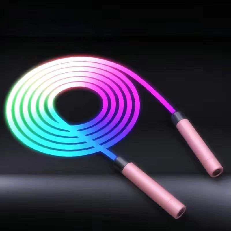 Jump Rope; Glowing Skipping Rope; Silicone Handles Fast Speed LED Light Up Rope Without Tangles; For Basic Jumping Training; Workouts; Fitness