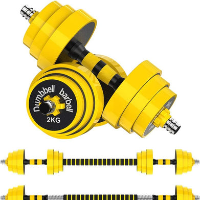 Adjustable Dumbbell Barbell, Free Weights 2-In-1 Dumbbell Barbell Set, Non-Slip Hand Dumbbell for Home, Gym, Office