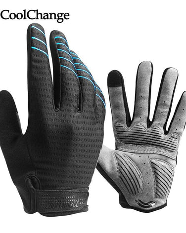 CoolChange Cycling Gloves Full Finger Sport Shockproof MTB Bike Touch Screen  Bicycle Sponge - SportsGO