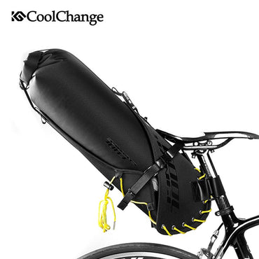 CoolChange Waterproof Bike Saddle Bag Large Capacity Foldable Tail Rear Cycling MTB Trunk Pannier Backpack 20L - SportsGO