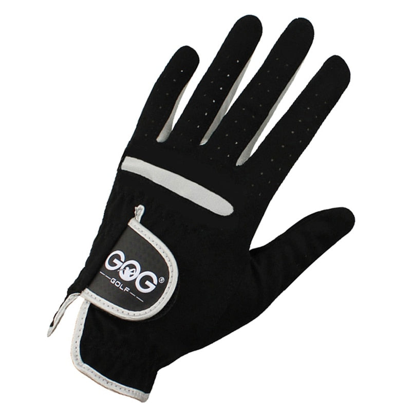 1 Pcs Men's Golf Glove Left Hand Right Hand Micro Soft Fiber Breathable Golf Gloves Men Color Black Brand GOG - SportsGO