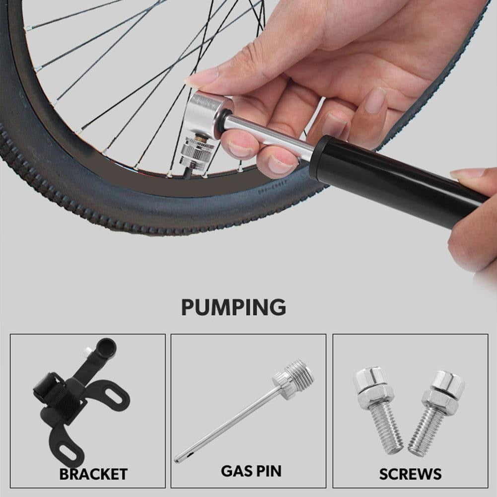 Mini Bicycle Pump Portable Light Aluminum Alloy Bike Pump Air Pump Mountain Cycling Tire Gas Needle Inflator - SportsGO