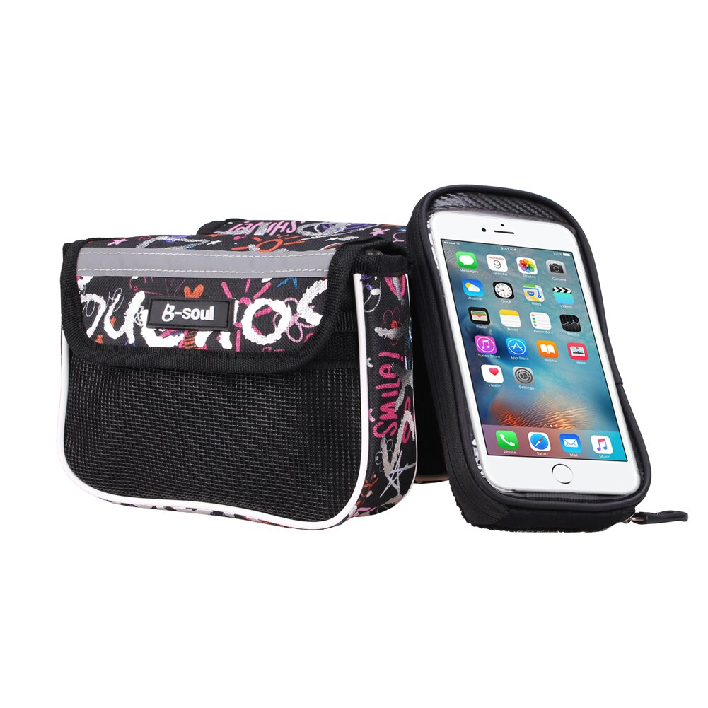 5.5 Inch Touch Screen Bicycle Bag Waterproof Front Top Tube Frame Cycling MTB Bike Bag Pannier Double Pouch - SportsGO