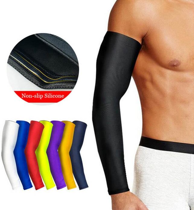 1Pcs Breathable Quick Dry UV Protection Running Arm Sleeves Basketball Elbow Pad Fitness Armguards Sports Cycling Arm Warmers - SportsGO