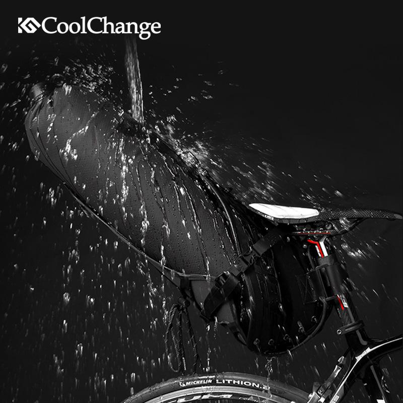CoolChange Waterproof Bike Saddle Bag Large Capacity Foldable Tail Rear Cycling MTB Trunk Pannier Backpack 20L - SportsGO