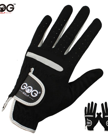 1 Pcs Men's Golf Glove Left Hand Right Hand Micro Soft Fiber Breathable Golf Gloves Men Color Black Brand GOG - SportsGO