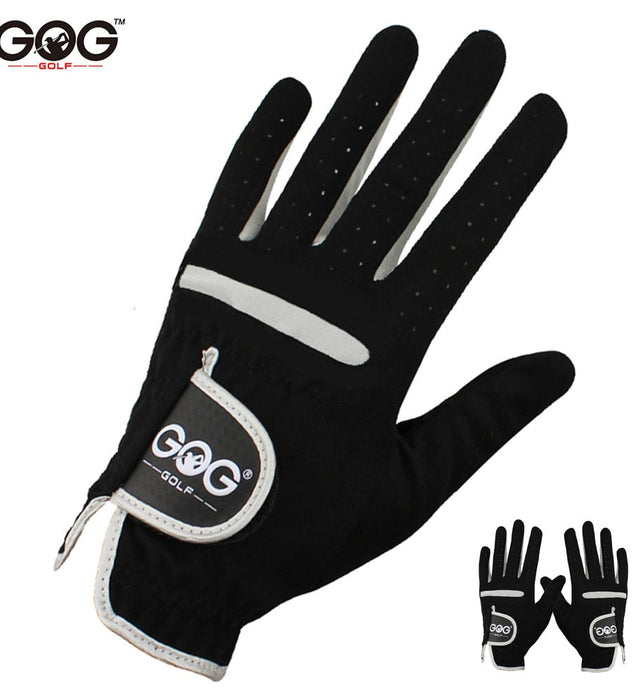 1 Pcs Men's Golf Glove Left Hand Right Hand Micro Soft Fiber Breathable Golf Gloves Men Color Black Brand GOG - SportsGO