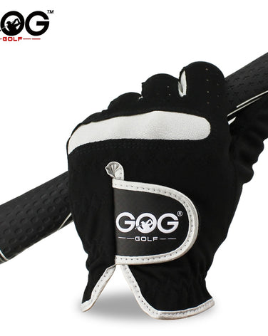 1 Pcs Men's Golf Glove Left Hand Right Hand Micro Soft Fiber Breathable Golf Gloves Men Color Black Brand GOG - SportsGO