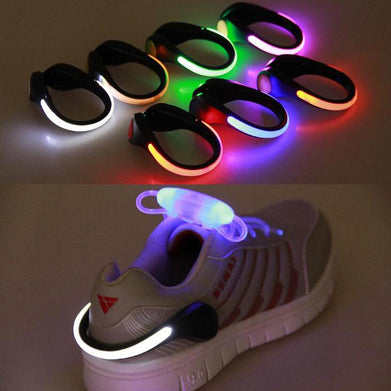 LED Luminous Shoe Clip Outdoor Bicycle LED Luminous Night Running Shoe Safety Clips Cycling Sports Warning Light Safety - SportsGO