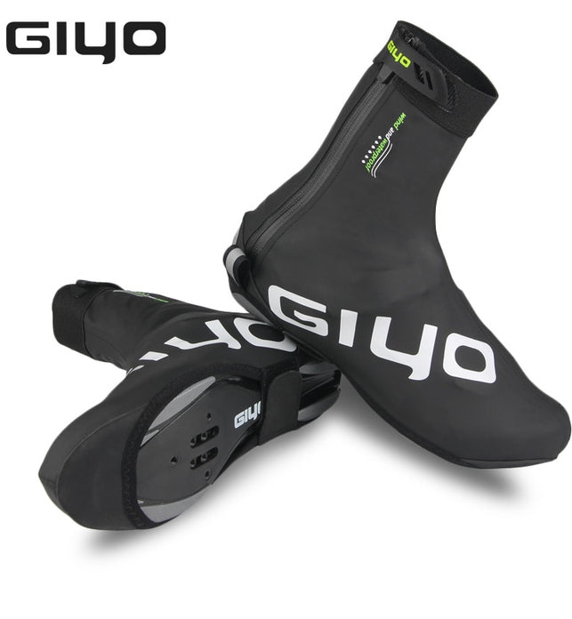 GIYO Waterproof Cycling Overshoes Bicycle Shoes Covers Bike Reflective Windproof MTB Road Winter Fleece Warm Bike Lock Protector - SportsGO