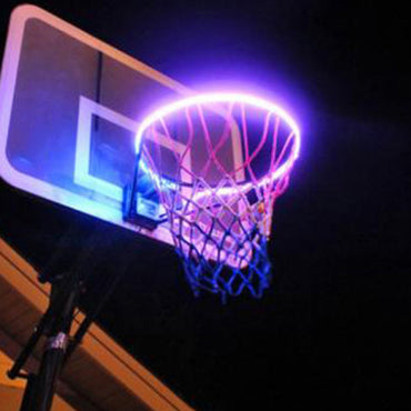 1 PCS LED Basketball Hoop Light Basketball Rim Changing  Induction Lamp Shoot Hoops Solar Light Playing At Night LED Strip Lamp - SportsGO